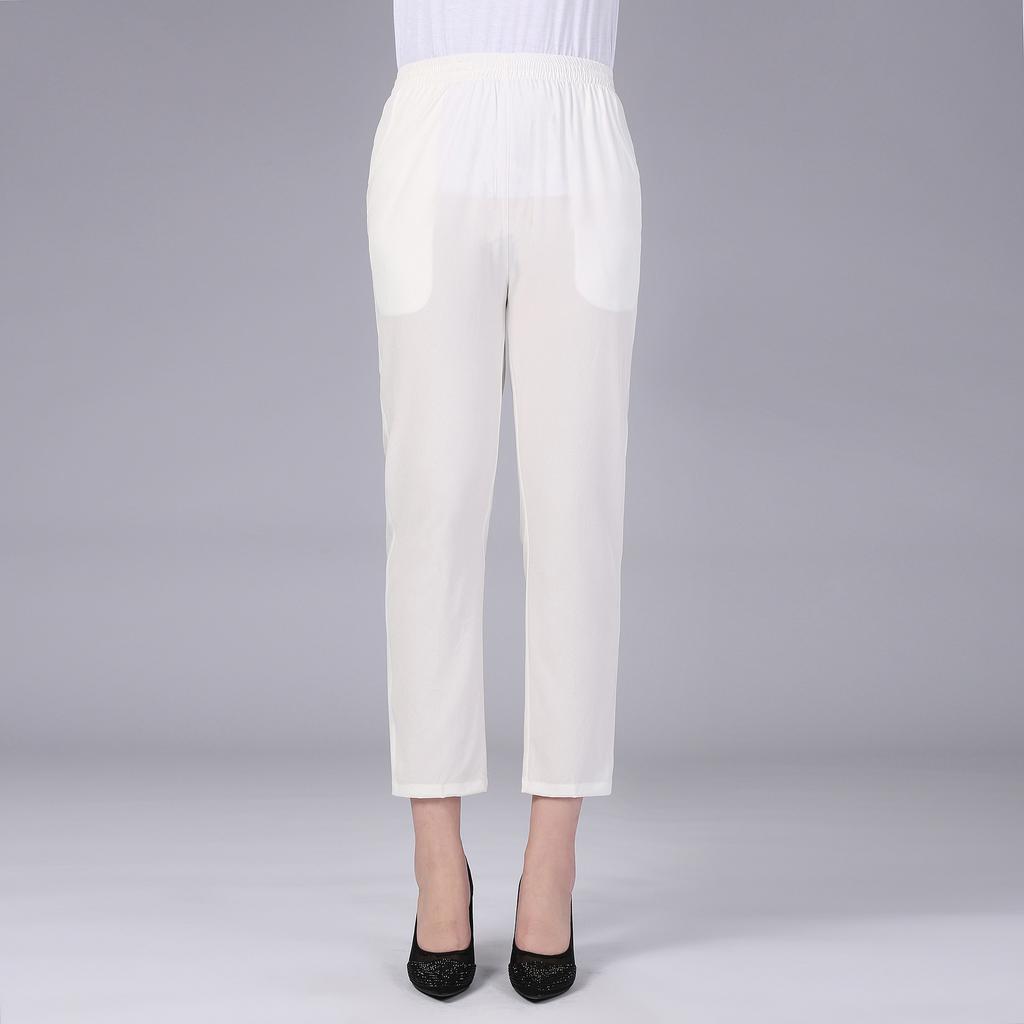 Fashion Women'S High Waist Elastic Deep Straight Pants Casual Pants