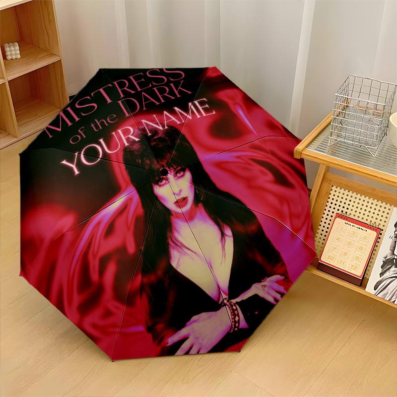 Custom Text Automatic 8 Bone Umbrella, Portable Sun Rain Protection UmbrellaElvira Mistress of the Dark