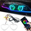 Car Angel Eyes RGB LED Love Light 12V Led Headlight DRL Motorcycle With Amber Angel Heart Eye S M6X8