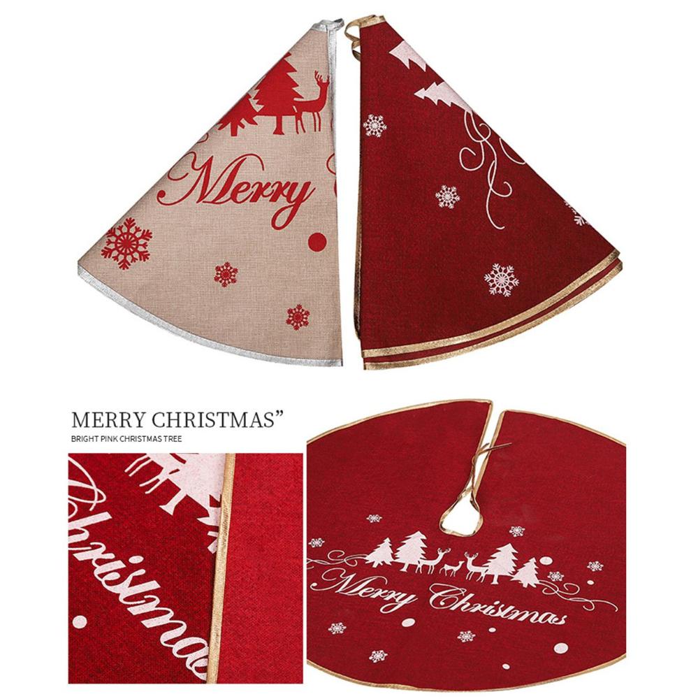 New Year Cloth/Linen Xmas Layout Floor Mat Cover Xmas Decor Christmas Carpet Xmas Tree Skirt