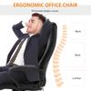 Office Chair with 6-Point Massage, PU Leather Computer Desk Chair with Padded Seat and Armrest, Tilt Function, Black