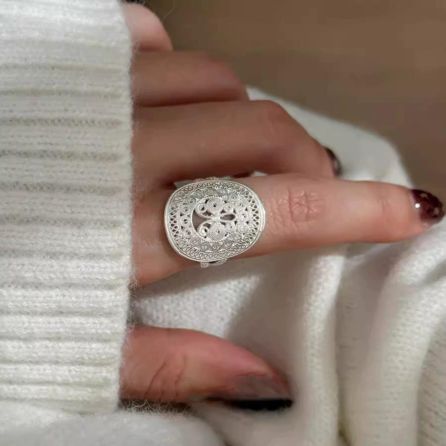 Изящные ажурные кольца-каффы на палец для женщин и девушек, модные новые украшения, подарок лучшей подруге, для вечеринки anillos mujer
