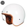 Vintage Style 3/4 Open Face Motorcycle Helmet Men Women DOT Approved Safety Headgear With Visor Matte Black Pearl White