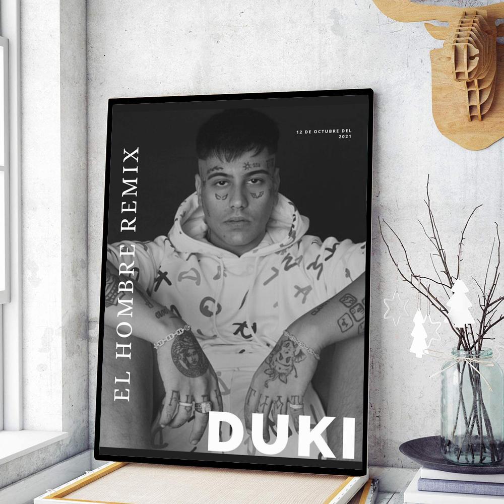 Duki Rapper Poster Movie Sticky Posters Retro Kraft Paper Sticker DIY Room Bar Cafe Esthetic Art Wall Painting