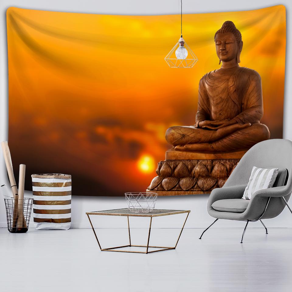 Индийская статуя Будды, древний буддийский гобелен, гостиная, спальня, настенная медитация, психоделическая йога, настенный подвес в богемном стиле