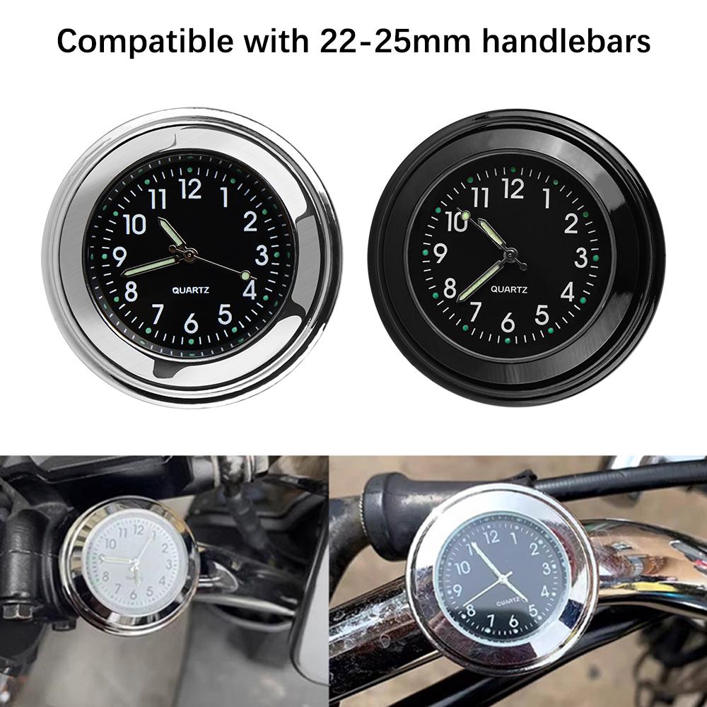 Мотоциклетные часы с креплением на руль, светящиеся часы, термометр, датчик температуры, мотоциклетные часы, универсальные 22-25 мм, водонепроницаемые аксессуары для мотоциклов