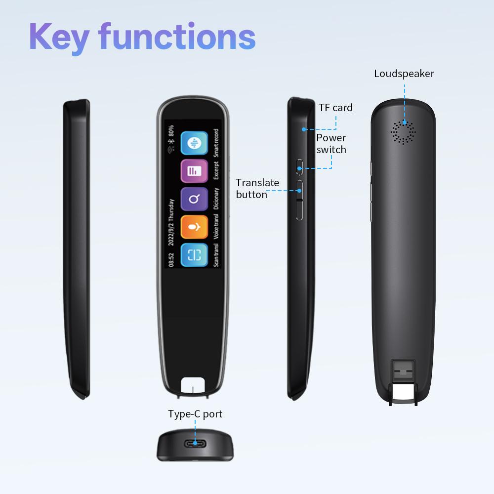 2026 Multifunctional S6 AI Electronic Dictionary Pen 60-Language Online Scanner Dictionary Recorder 134 Online Voice Translation for Students Learners