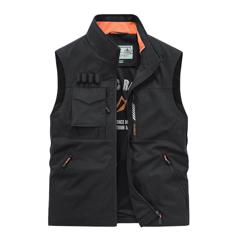 Men'S Spring And Autumn Vest Outdoor Leisure Sports Loose Large Size Men'S Vest Jacket