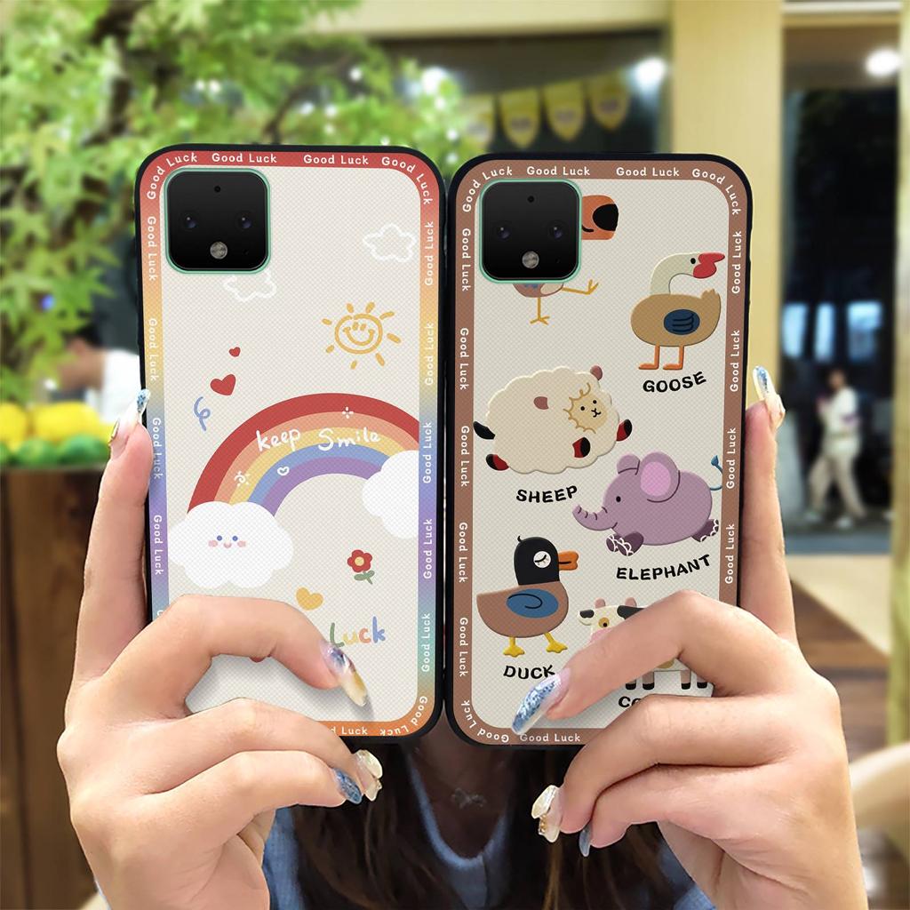 Мягкий чехол Противоударный чехол для телефона Для Google Pixel 4 Силиконовый Противоударный Модный дизайн Пылезащитный Мультяшный Милый Полная защита