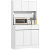 Kitchen Cabinet With Open Worktop 6 Cabinet Doors 2 Drawers Adjustable Shelves Cable Holes Particle Board White