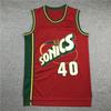 Мужская баскетбольная майка в стиле Seattle SuperSonics 20 35 40 Сшитая командная спортивная рубашка Одежда для тренировочных игр