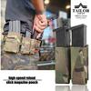 TAILOR JAPAN Handgun Magazine Pouch, Airsoft, Double-Row Magazine Pouch, Open-Top 9mm Double-Stack, Authentic Nylon Construction, Slick System (Multic