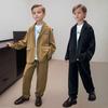 Stylish Boys Blazer Set Casual Blazers Jacket Trouser 2-piece School Host Performance Costumes Teens Kids Wedding Party Outfits