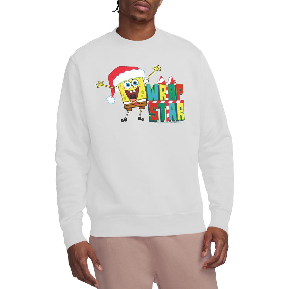 SpongeBob SquarePants Unisex Adult Wrap Star At Christmas Sweatshirt