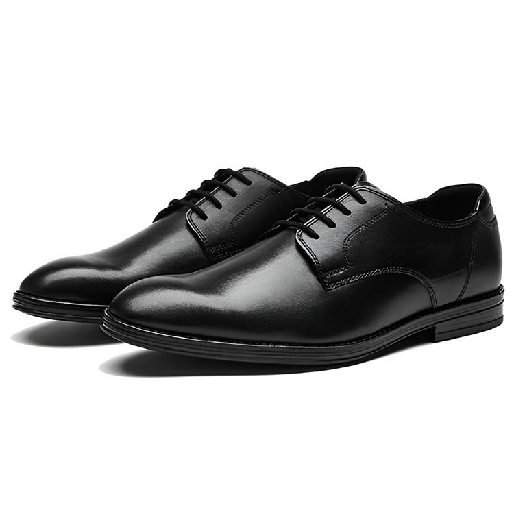 Clarks Удобные дышащие повседневные кожаные туфли с круглым носком мужские черные 261613037
