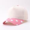 Five-piece polka dot contrasting baseball cap, Japanese and Korean fresh striped curved brim cap, spot.