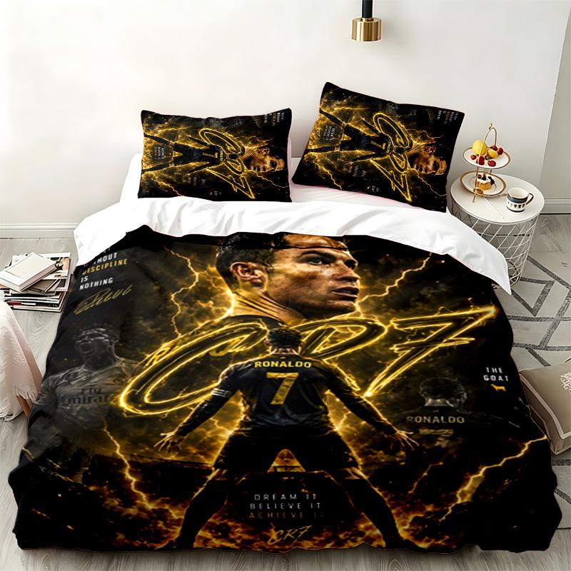 Cristiano Ronaldo 3pc set Perfect for bedroom use Comfortable bedding set includes a duvet cover and two pillowcases Ideal birthday or Christmas gift
