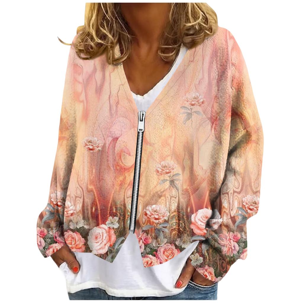 Womens Zip Up Sweaters Sweatshirts Long Sleeve Oversized Jackets Soft Casual Loose Tunic Tops