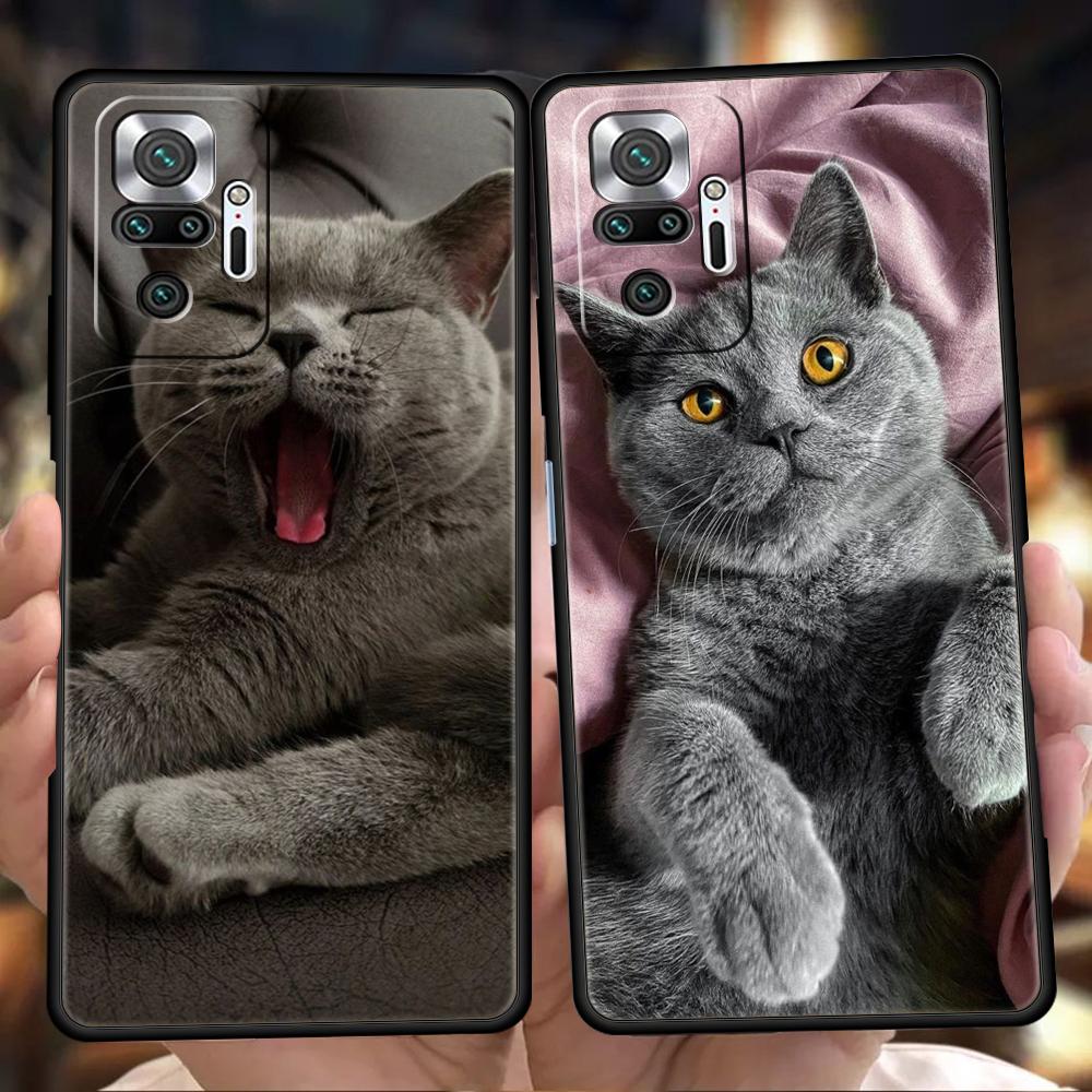 Чехол для телефона с британской короткошерстной кошкой для Xiaomi Redmi Note 12 5G 10C 10 11 9 8 Pro Plus 9S 7 8T 9T 9A 8A 9C K50 K40 игровой чехол