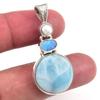 Подарочный кулон Natural Republic Larimar, австралийский опал 925 пробы, 1,5 дюйма W2U77