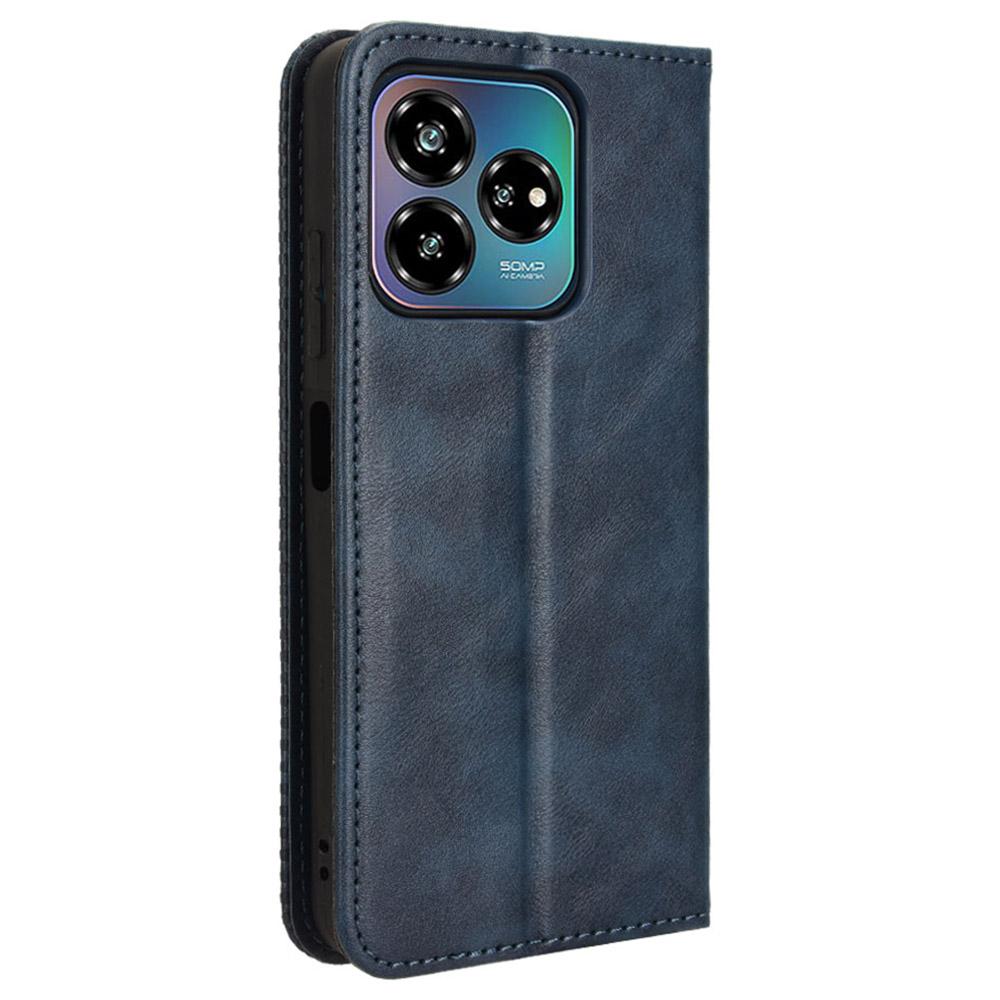 For ZTE Axon 60 Lite/Blade V60 Vita Wallet Case Retro Leather Phone Cover with Stand