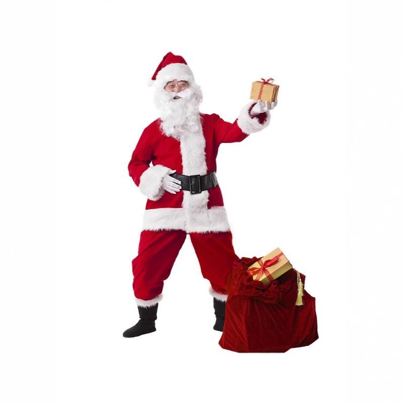 Костюм Санта-Клауса Рождественский Золотой Бархатный Костюм Взрослый Косплей Костюм для Выступлений