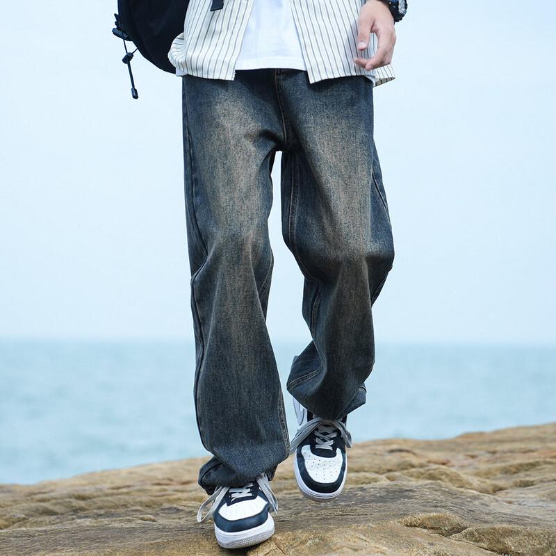 paul frank Мужские джинсы в американском ретро-стиле, свободного прямого кроя