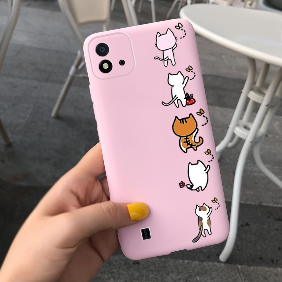 Для чехла Realme C11 2021 RMX3231 Корпус Ракушка Корова Леопардовый принт Блок цветов Корпус Сумка На RealmeC11 C 11 2021 Fundas Coques Мягкий