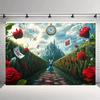 Двумерный фон «Алиса в Стране чудес», Волшебный кролик и Замок, Фотографический фон