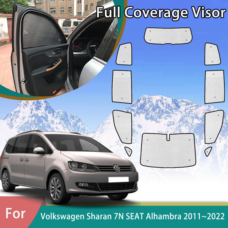 Car Full Coverage Sunshade For Volkswagen VW Sharan MK2 7N SEAT Alhambra 2011~ UV Protection Auto Accessories Window Visor