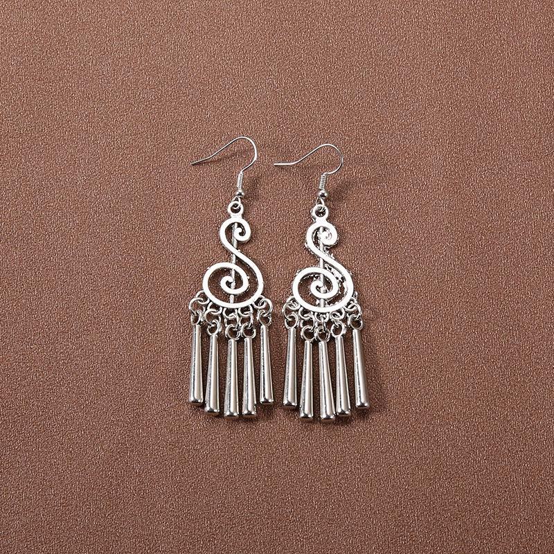 Серьги-кисточки в китайском дворцовом стиле в стиле ретро: Этнические тибетские серебряные украшения Ханфу