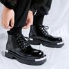 Мужская мода панк хип-хоп ботинки на платформе черные стильные из натуральной кожи обувь ковбойские ботильоны красивые мотоциклетные боты для мужчин