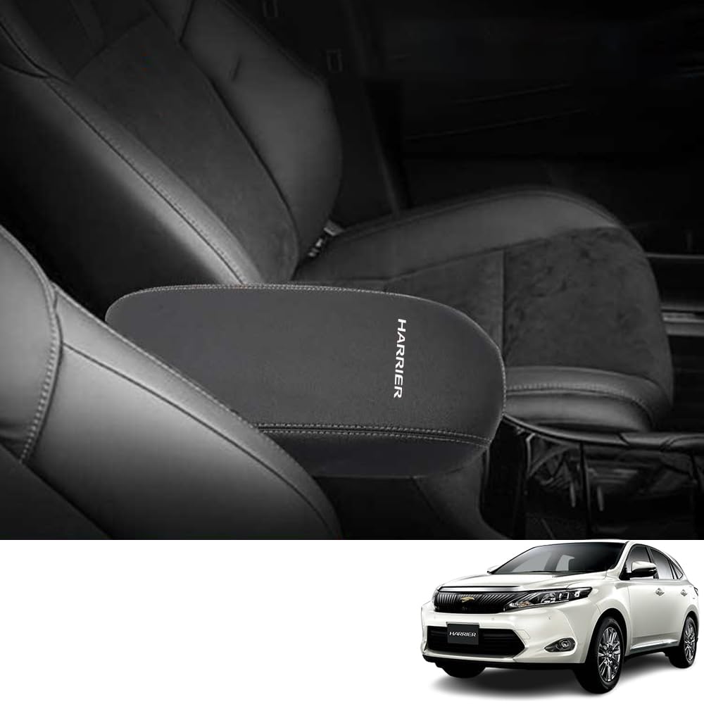 Bmolpt Armrest Cover for Toyota Harrier ASU65W 2013 June Console Box Interior Custom Car Stain and Scratch Custom Easy Installation Leather with Gray