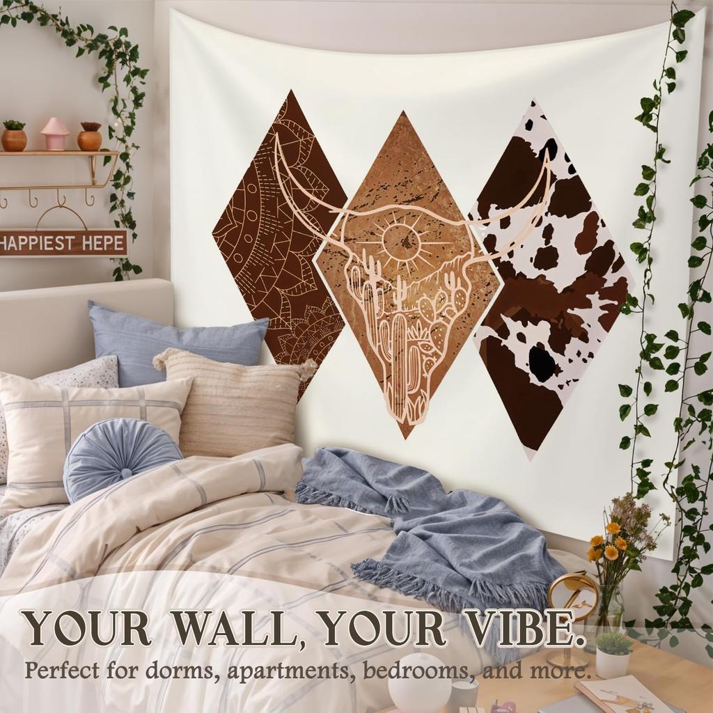 STHTTSW Boho Western Tapestry, West Cowboy Tapestries Wall Blanket, Aztec Southwestern Country Wall Hanging Decor for Living Room Home Bedroom, 50x60