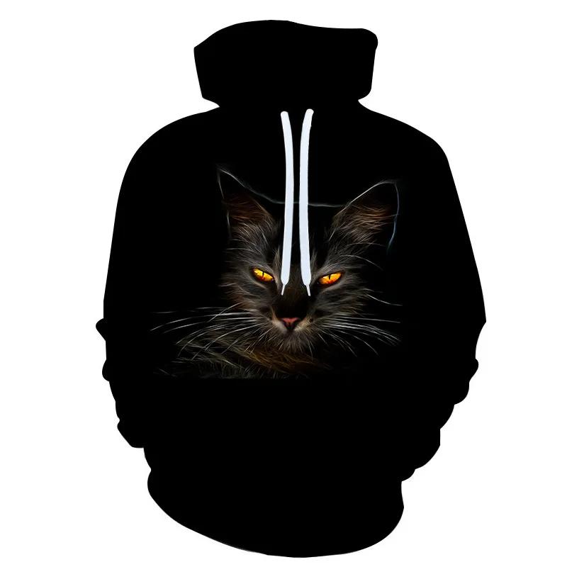 3D Printing Long Sleeve Child Hoodie Cat Animal Series Hooded Pullover Women's Girls Tops Sweatshirt Oversized Clothing