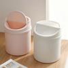 Mini Desktop Trash Can with Lid Household Living Room Plastic Small Trash Can