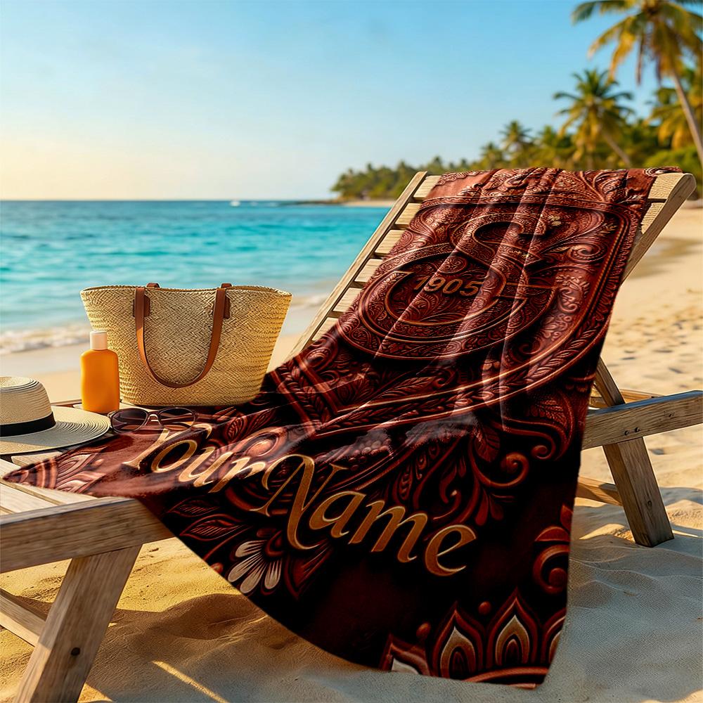 Galatasaray Customize Text Beach Towel Soft Durable Quickdry Ideal For Travel Outdoor Swim Pool Yoga Surf Camping Hiking Gym Gift Holiday