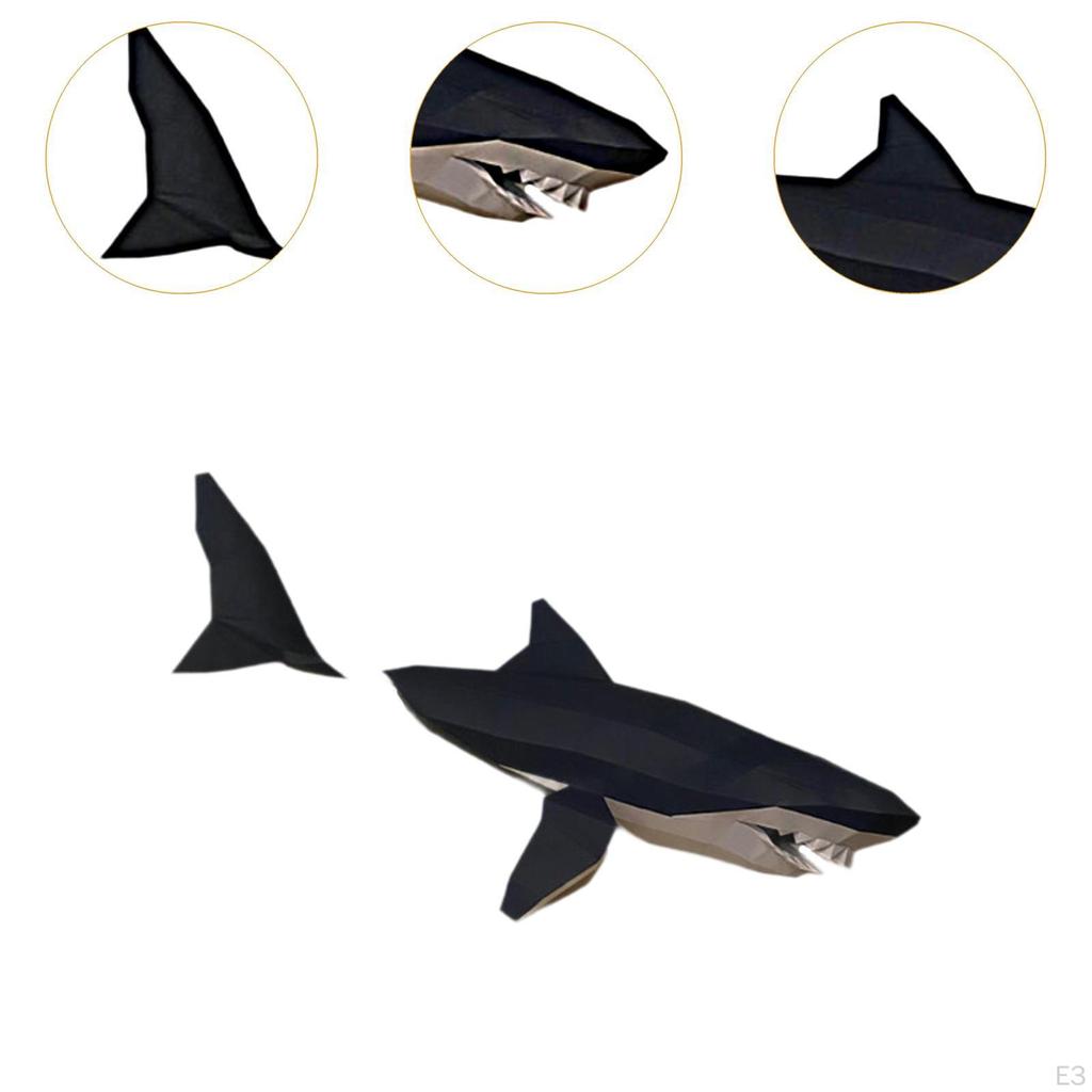 3D Shark Paper Model ,Handmade Unique Wall Decor,Home Office Decoration,DIY Craft Animal
