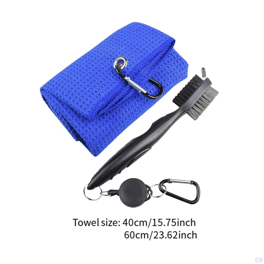 Двусторонняя щетка для гольфа Полотенце для гольфа Подарочная салфетка для протирки Инструмент для чистки Вафля