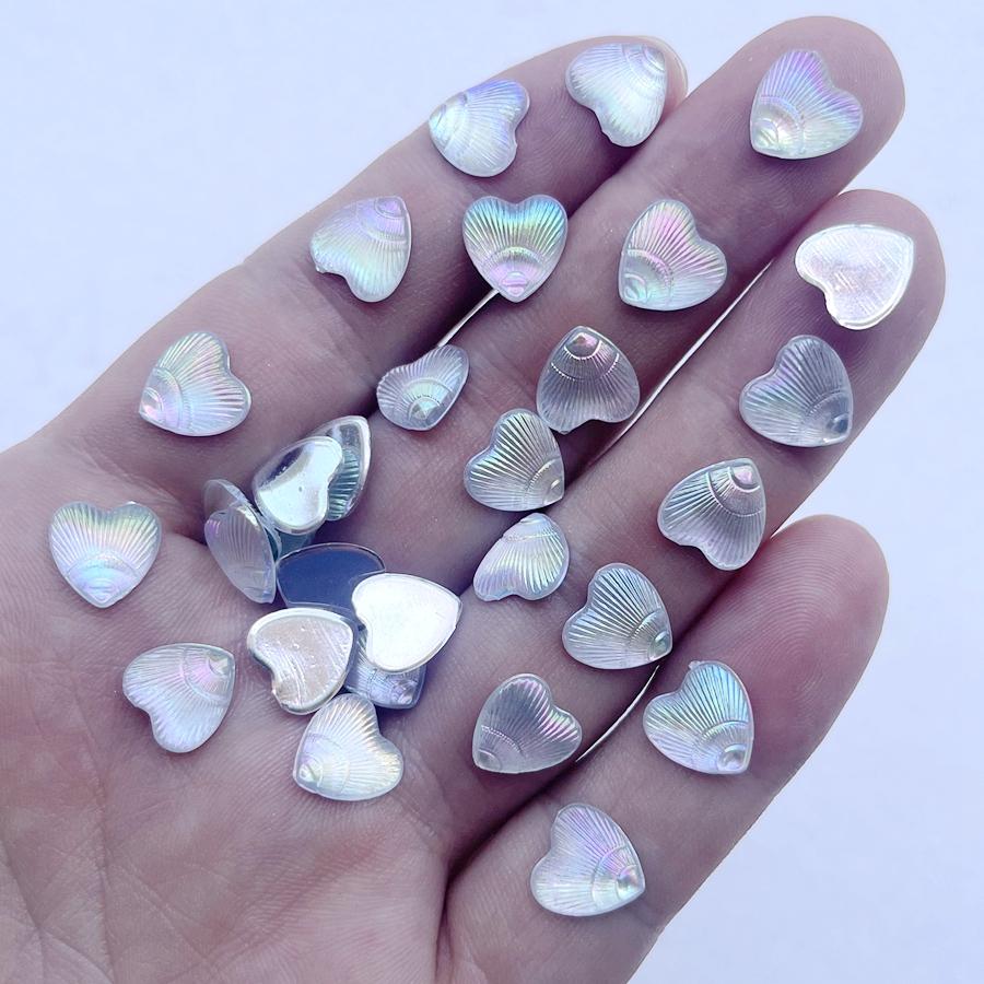 100 шт. смешанных 10 мм блестящих акриловых стразов AB Color Hearts, задняя плоская декорация, скрапбукинг, украшения своими руками, украшение для ногтей, стразы