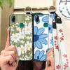 Oil Painting Waterproof Phone Case For Blackview A60 Pro Flower Durable Shockproof Phone Holder Wristband Fashion Design