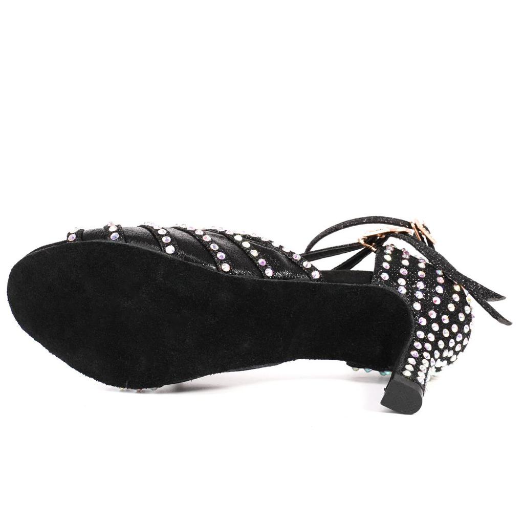 Women Latin Dance Shoes Shining Rhinestone Modern Dancing Shoes High Heel 7.5cm