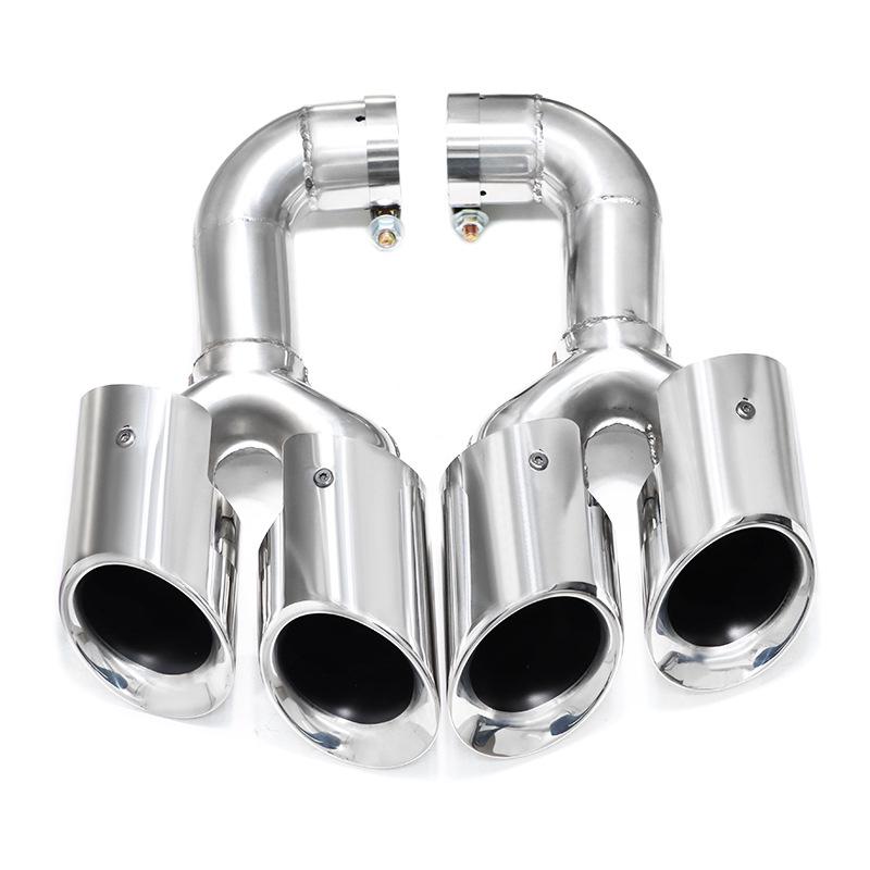 Enhanced Quad-Outlet Exhaust Pipe for 2004-2024 Volkswagen Touareg, Triple-Layer Single-Tip Design