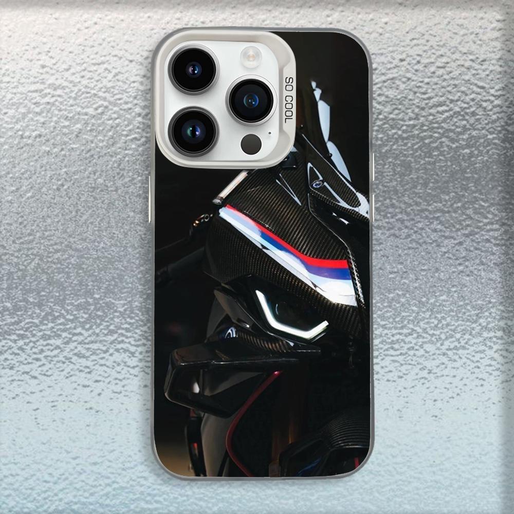 Чехол для телефона Bike B-Bmwes Moto S1000rr Для iPhone 16,15,14,13,12,11,Mini,Pro,MAX Белый Матовый Ударопрочный Чехол