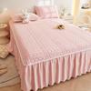 Новая простая однотонная юбка из молочного волокна, нескользящая бытовая стеганая простыня, пылезащитный защитный чехол, утолщающее покрывало