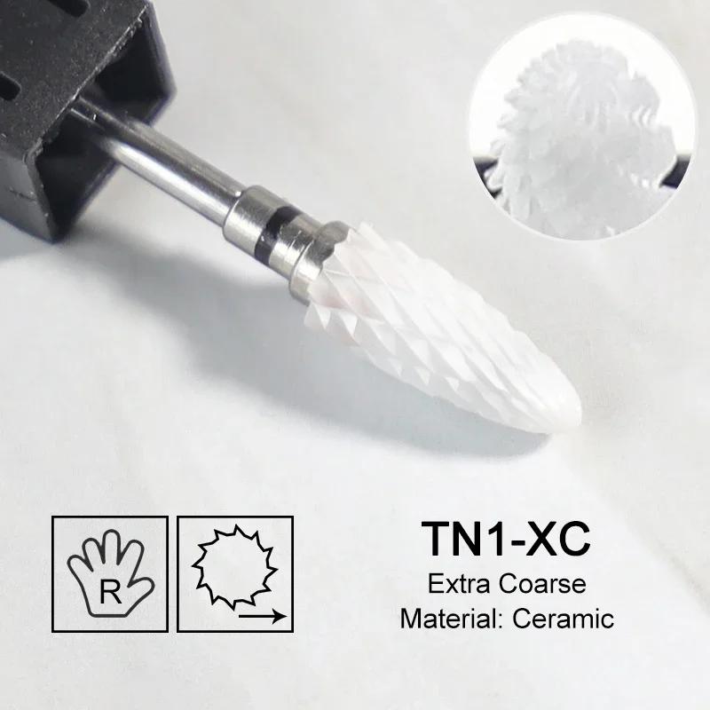 Ceramic Milling Cutter Flame Carbide Nail Drill Bits Pink Gel Remover Electric Machine Drills Polishing Peeling Nails Art Tools