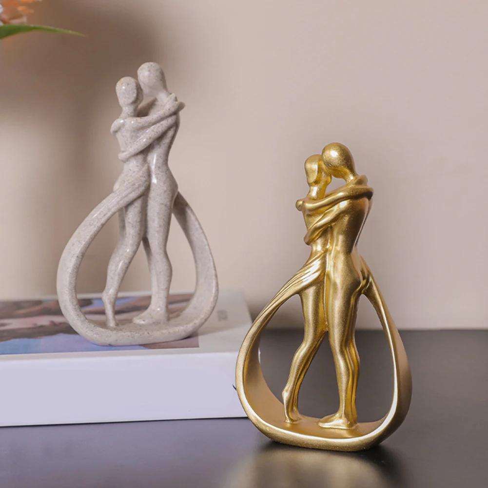 Для спальни Для гостиной Абстрактная скульптура пары Стол Обнимающаяся пара Красиво изготовленный элегантный домашний декор