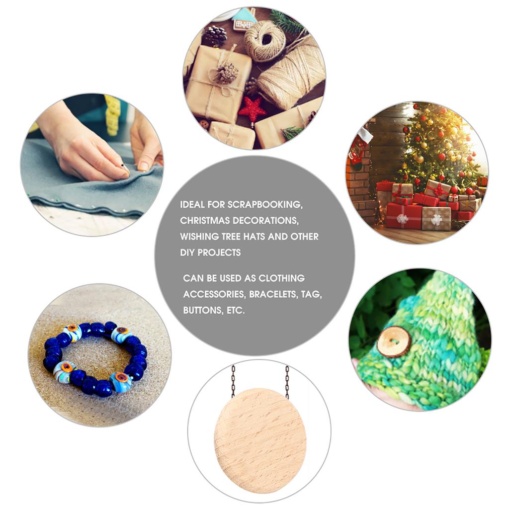 50 шт. круглых деревянных заготовок, ломтиков, бука, чипа, без отверстия, сделай сам, украшения ручной работы, аксессуары