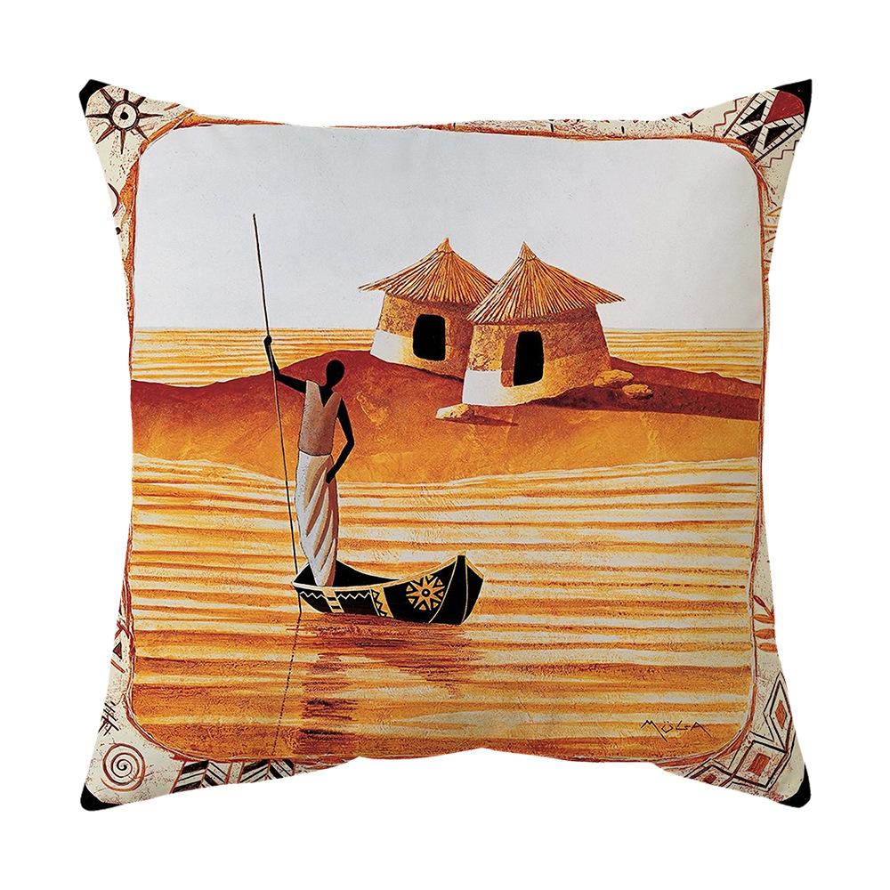 Красочная расписанная вручную египетская черная наволочка для подушки в машину, подушка для дивана, домашняя подушка