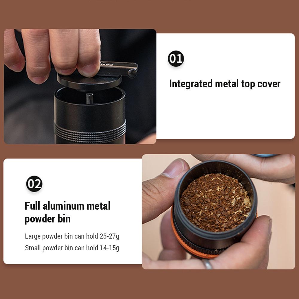 Ручная кофемолка из нержавеющей стали, кофемолка с коническими жерновами и складной ручкой для кемпинга